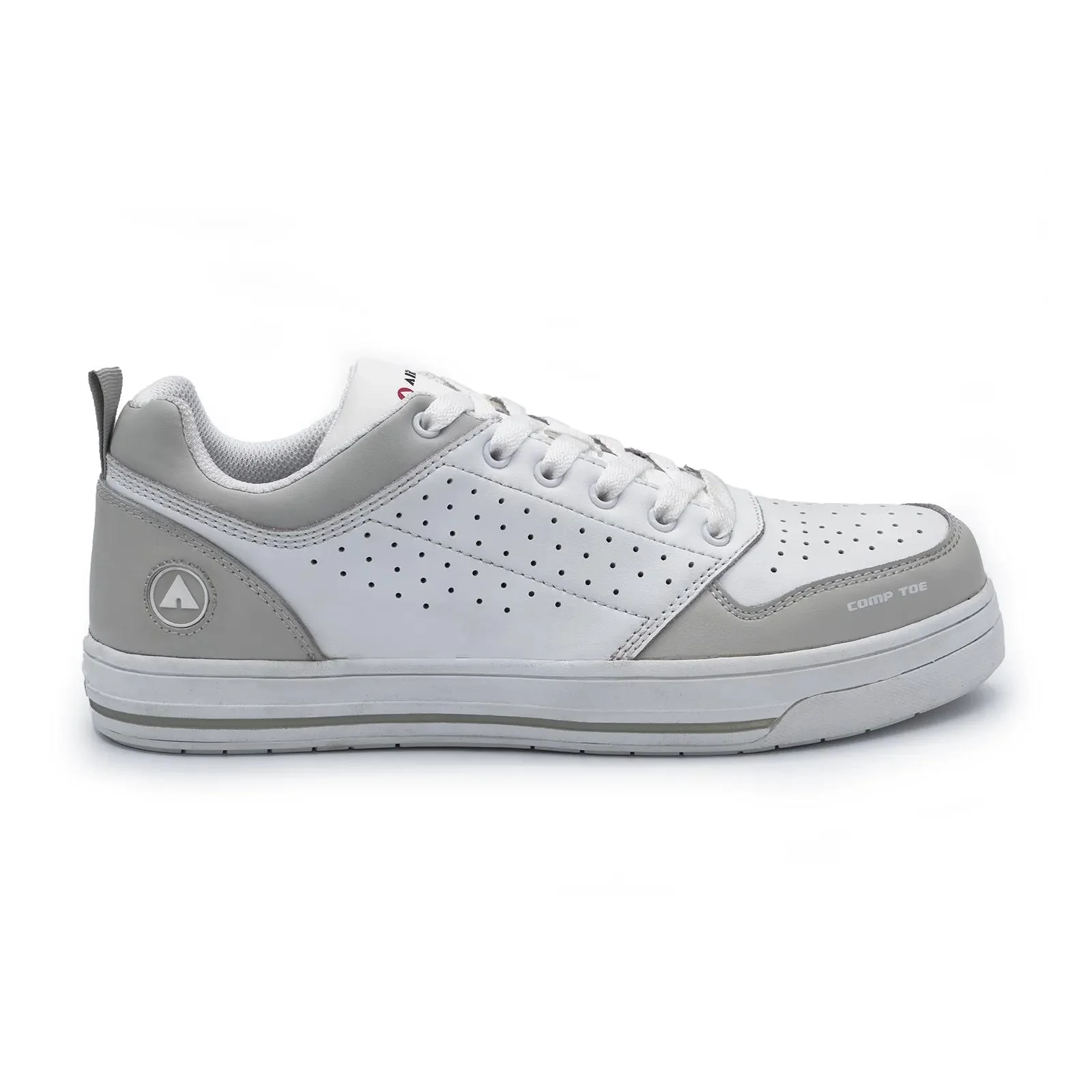 Arena Composite Toe Work Shoes – White/Gray