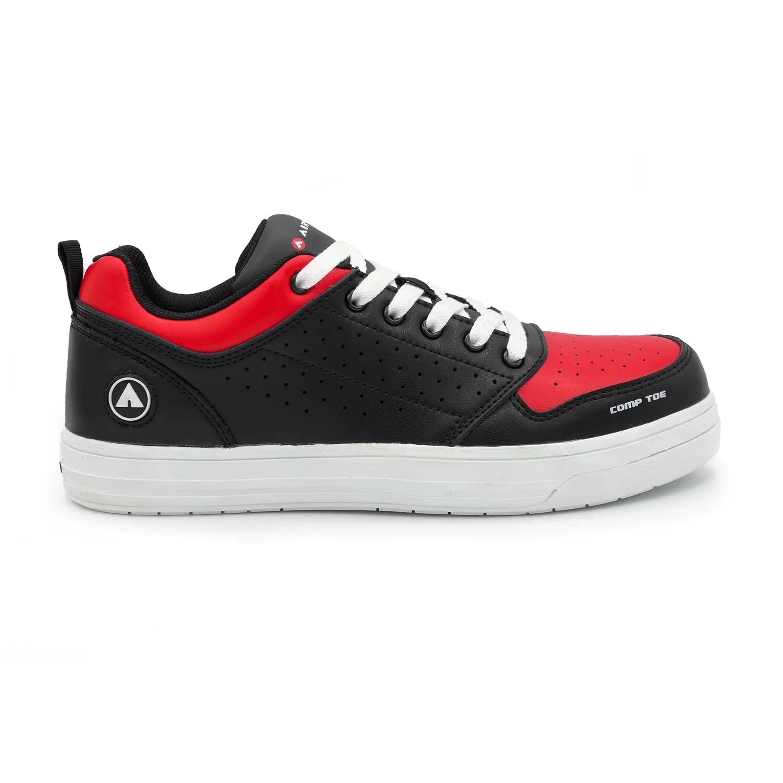 Arena Composite Toe Work Shoes – Black/Red