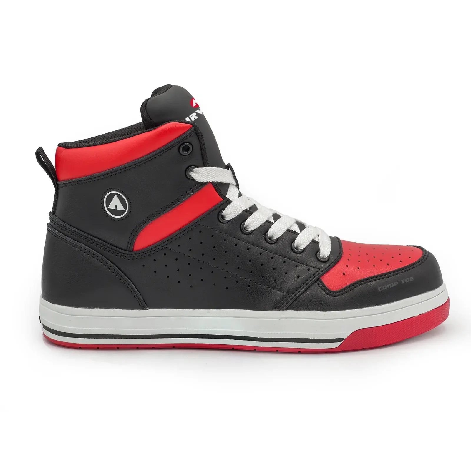 Arena Mid Composite Toe Work Shoes – Black/Red