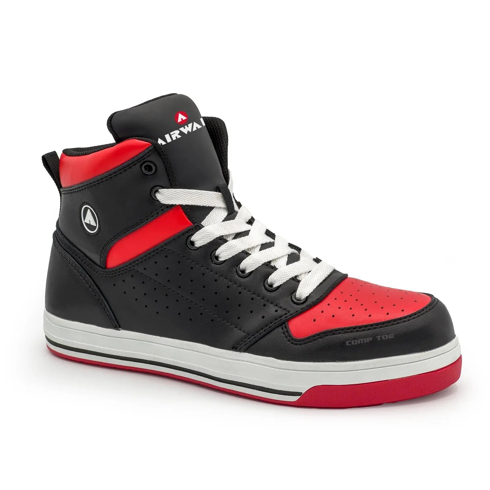 Arena Mid Composite Toe Work Shoes – Black/Red - Image 2