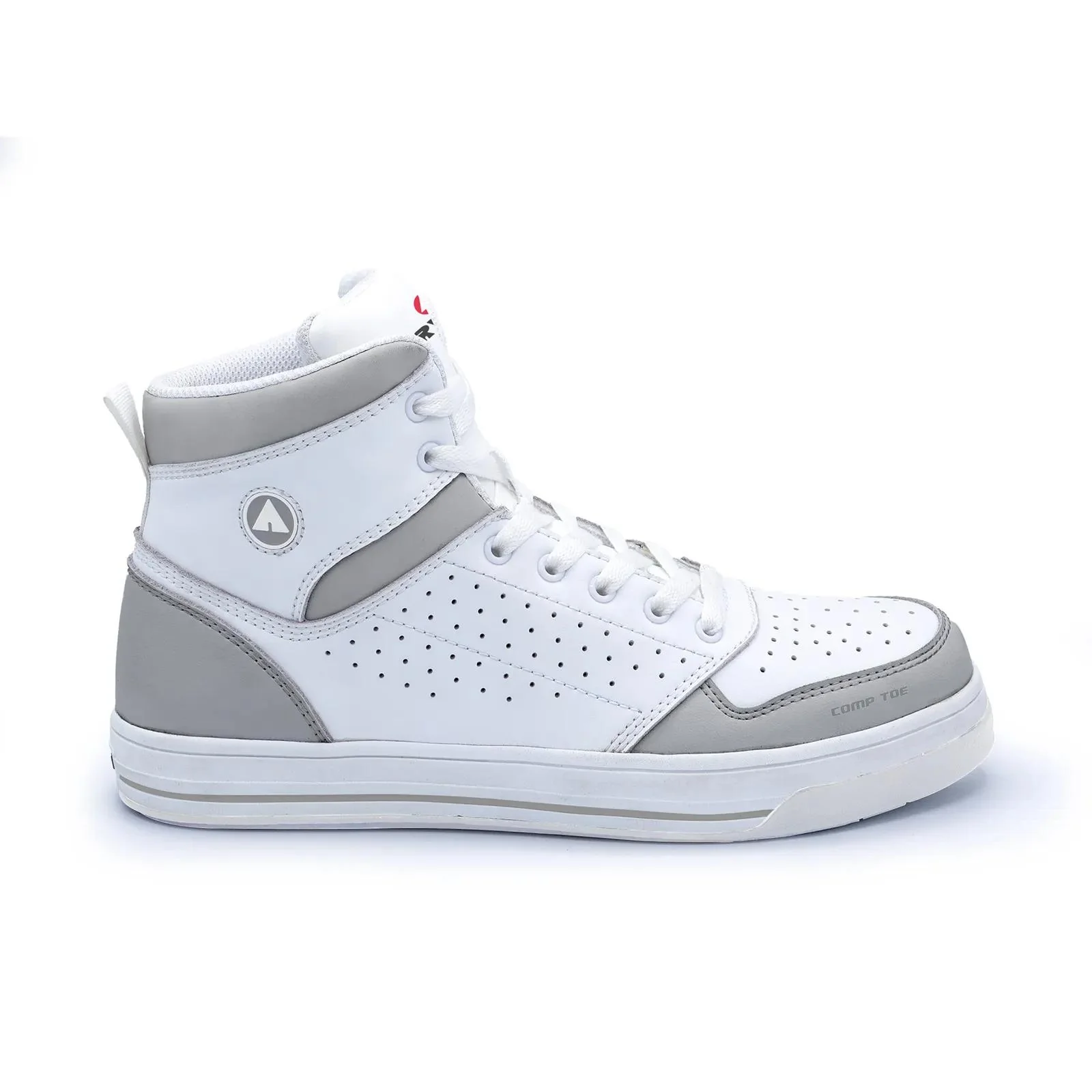 Arena Mid Composite Toe Work Shoes – White/Gray