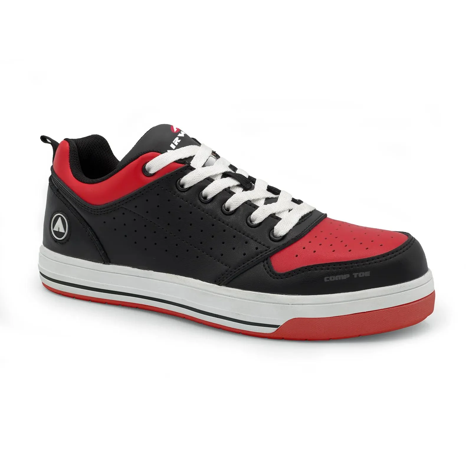 Arena Women’s Composite Toe Work Shoes – Black/Red - Image 2