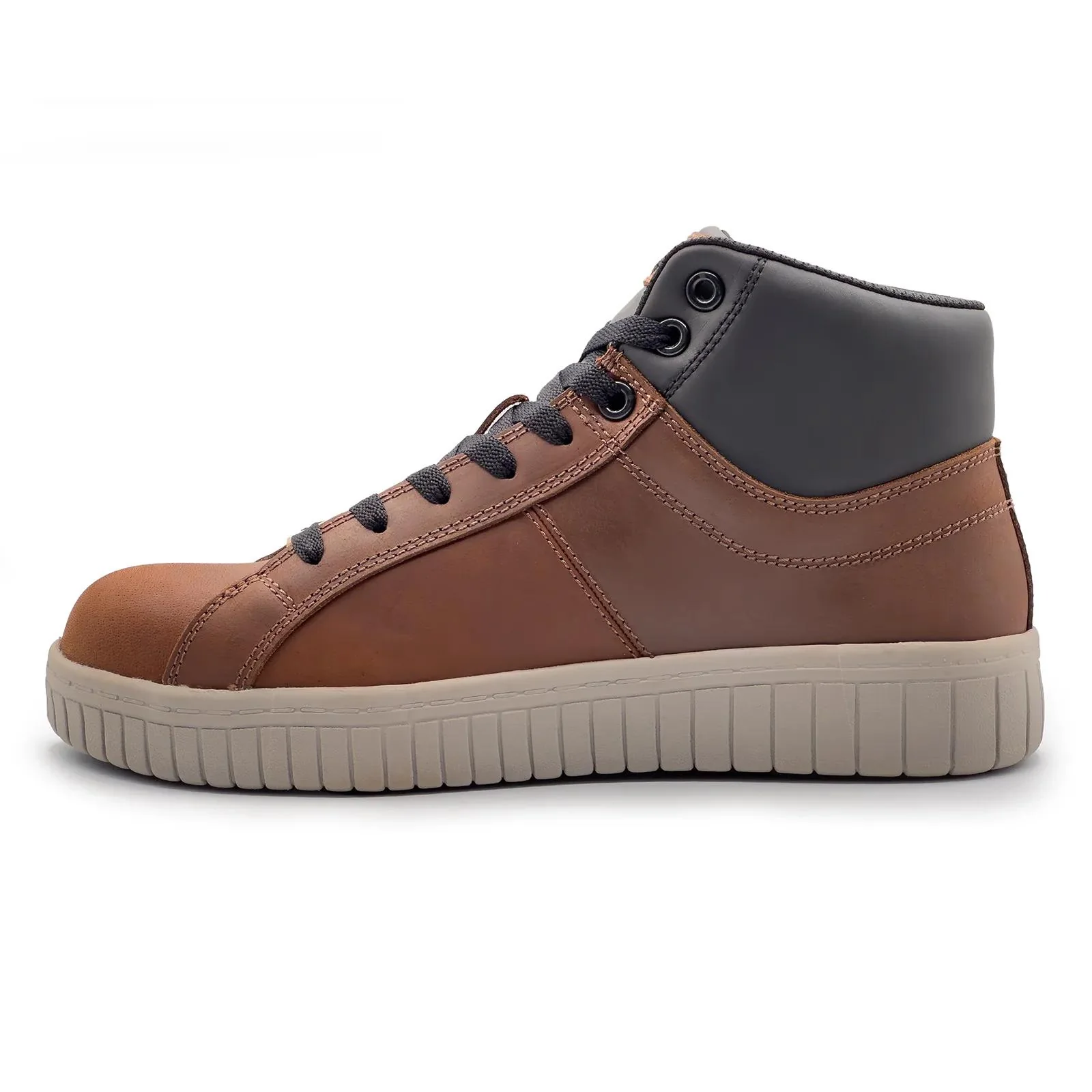 Deuce SD10 Leather Mid Composite Toe Work Boots – Brown/Tan - Image 6