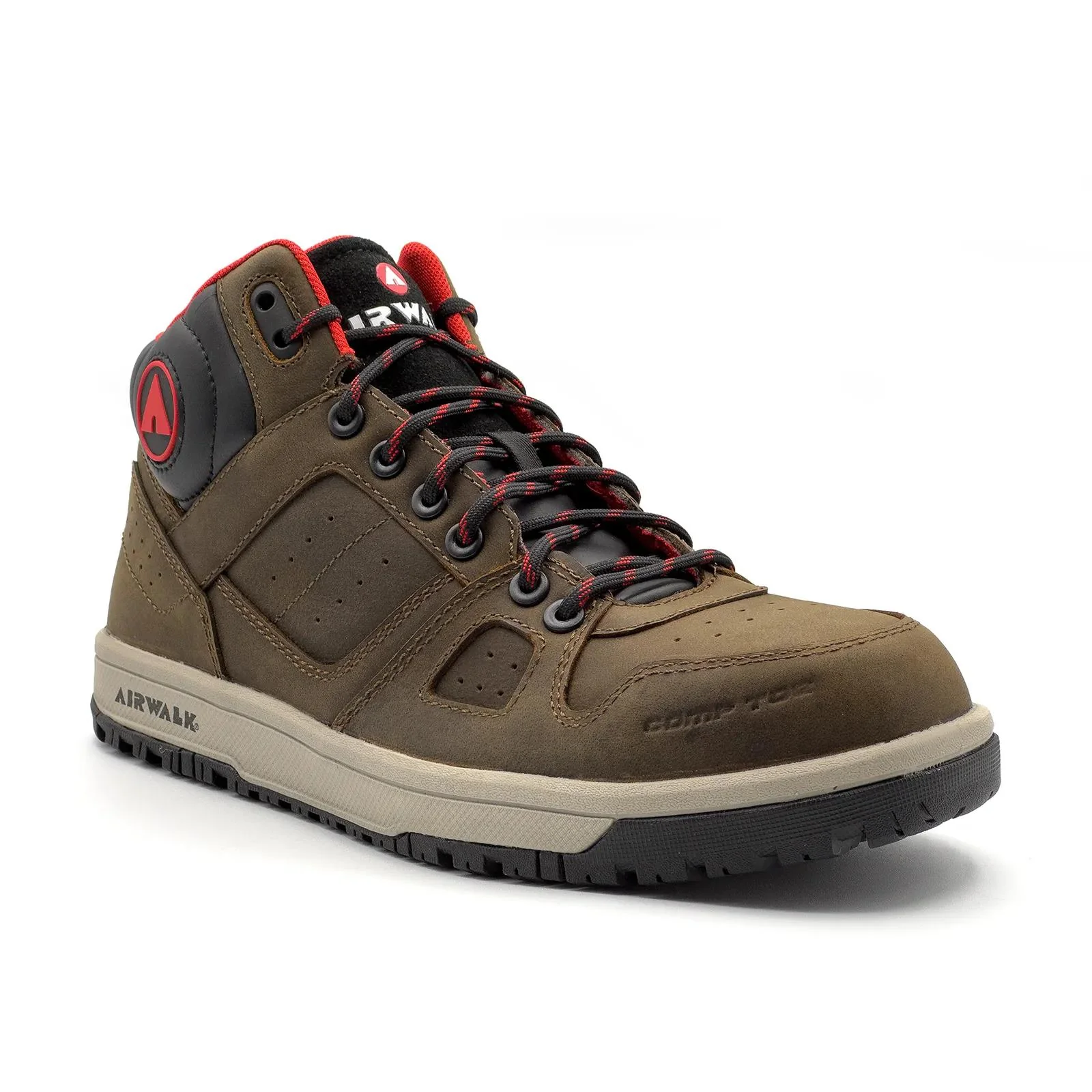 Mongo Leather Composite Toe Work Shoes – Medium Brown - Image 2