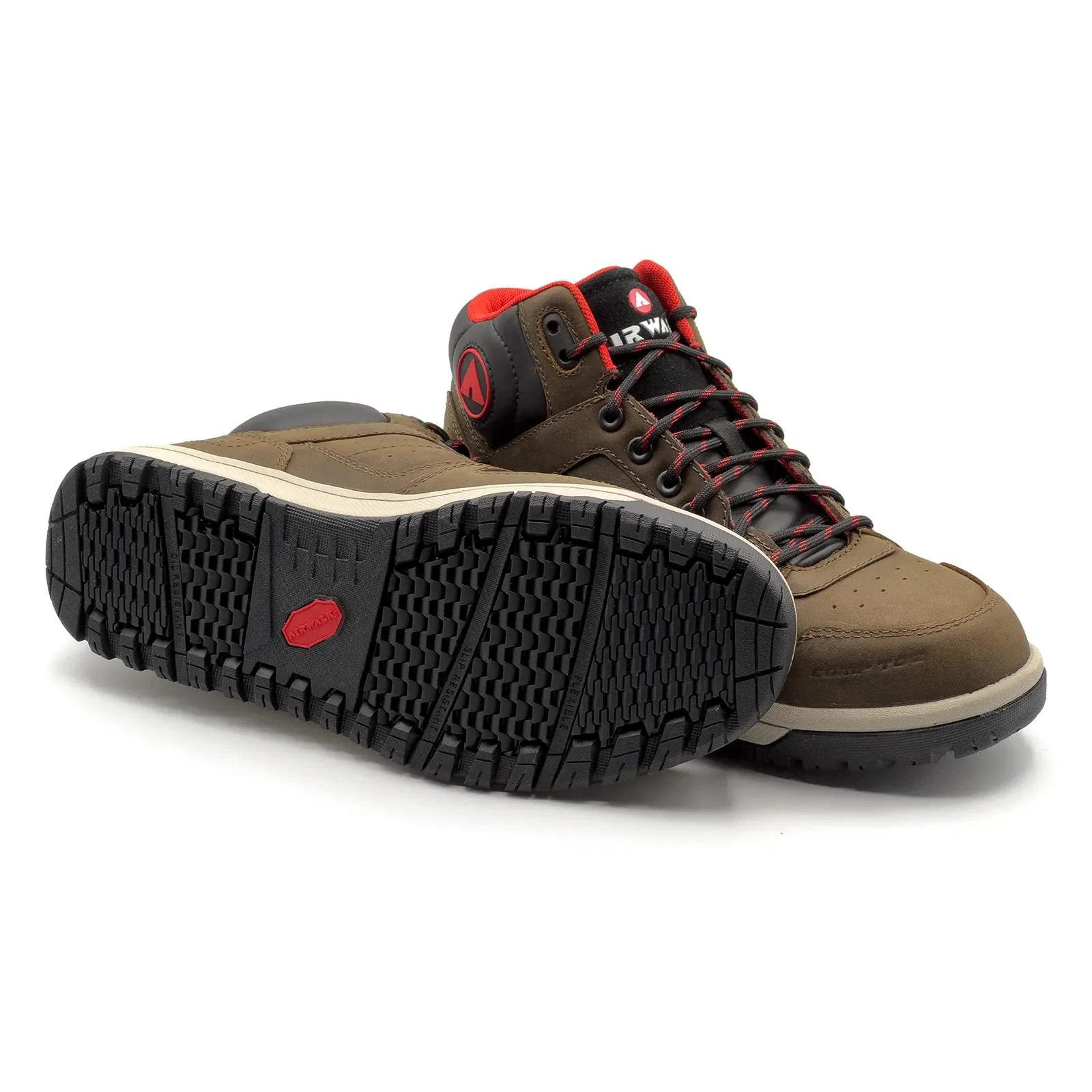 Mongo Leather Composite Toe Work Shoes – Medium Brown - Image 6