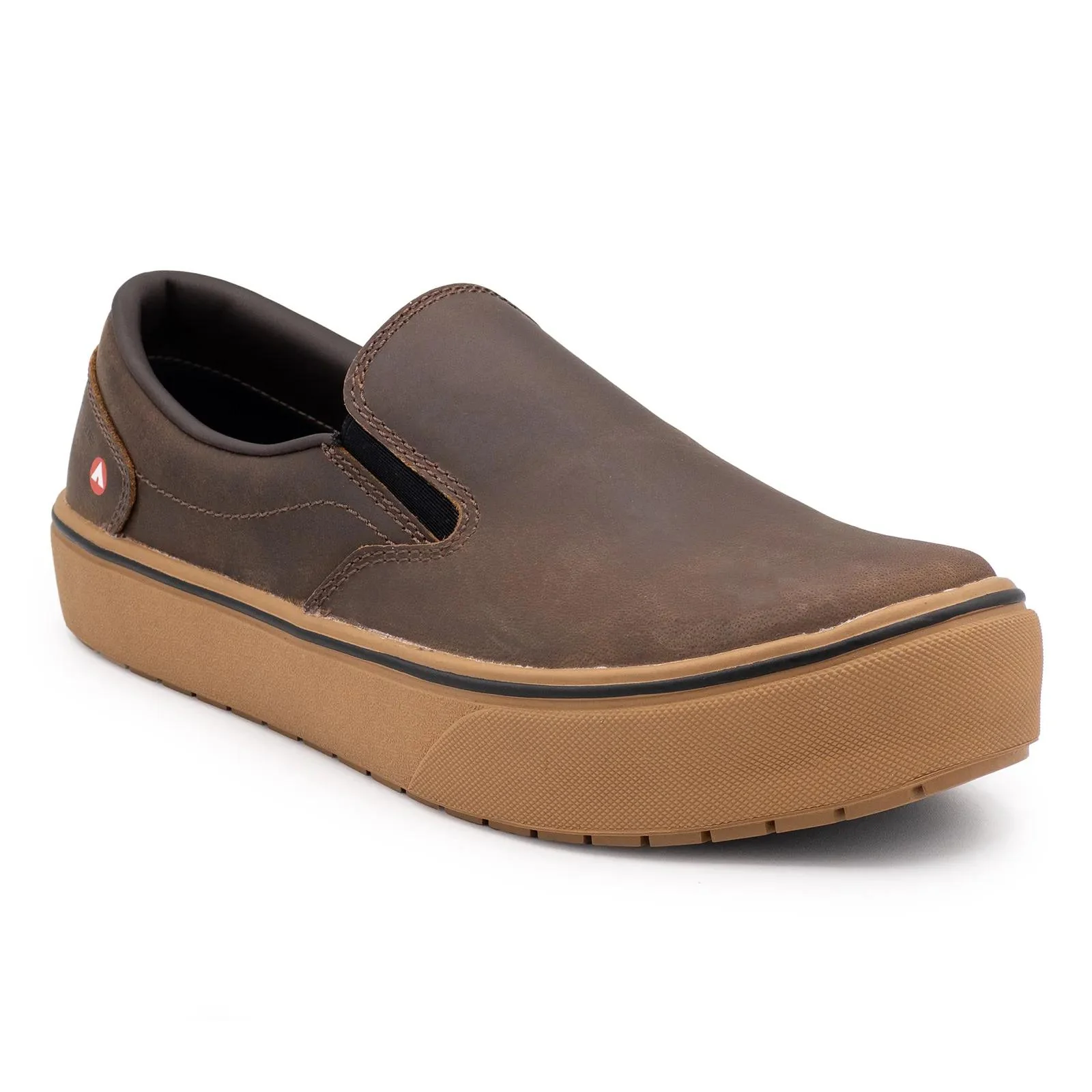 Venice Leather Slip-On Composite Toe Work Shoes – Brown/Gum - Image 2