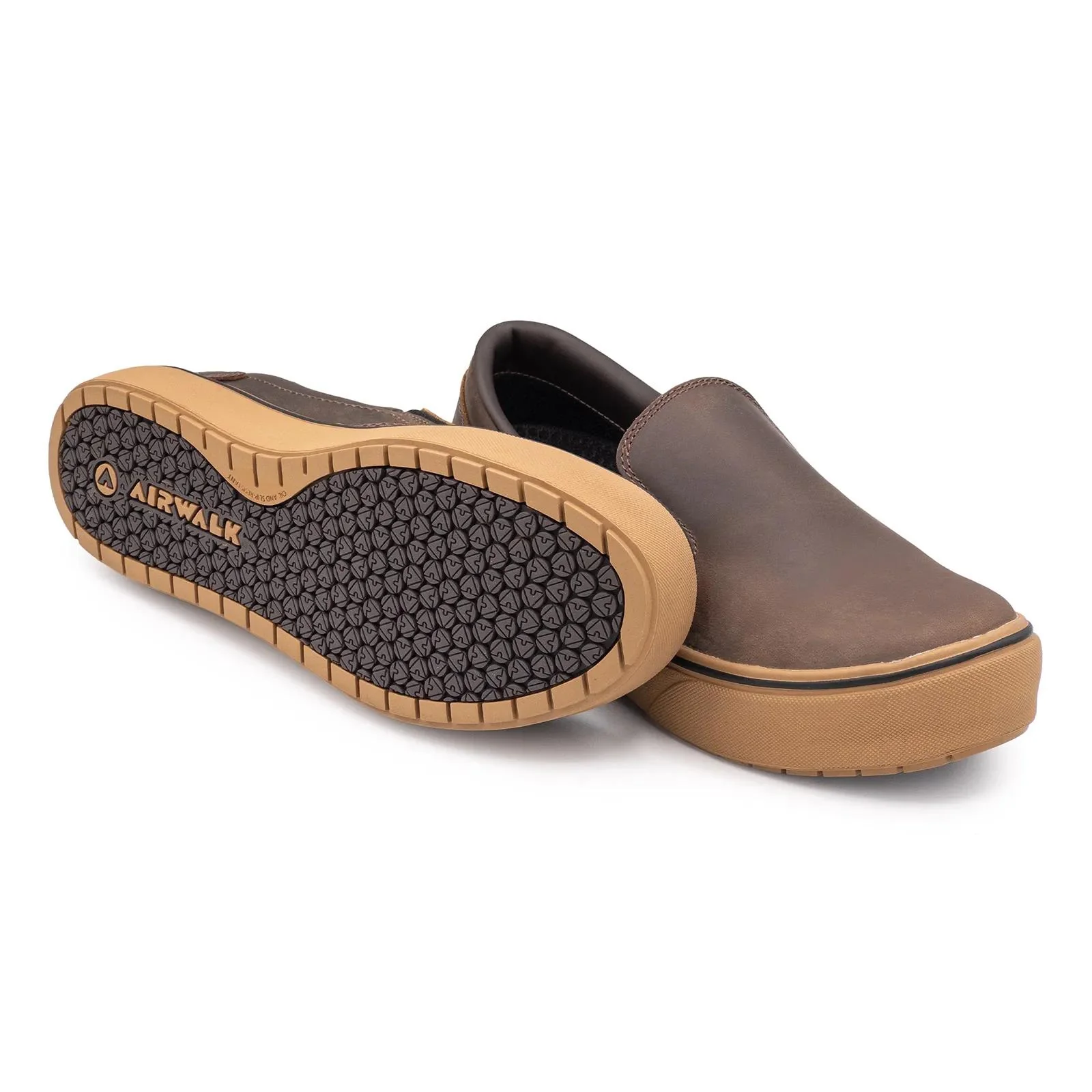 Venice Leather Slip-On Composite Toe Work Shoes – Brown/Gum - Image 6