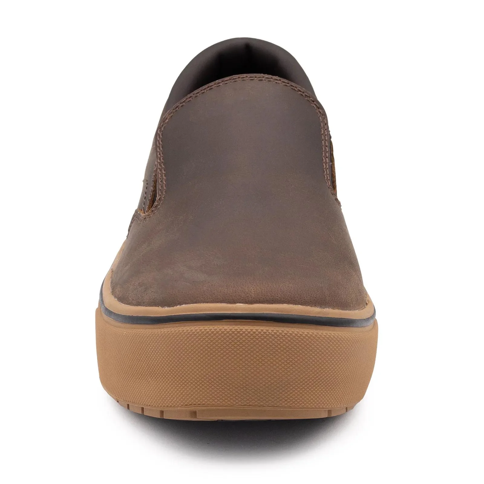 Venice Leather Slip-On Composite Toe Work Shoes – Brown/Gum - Image 8