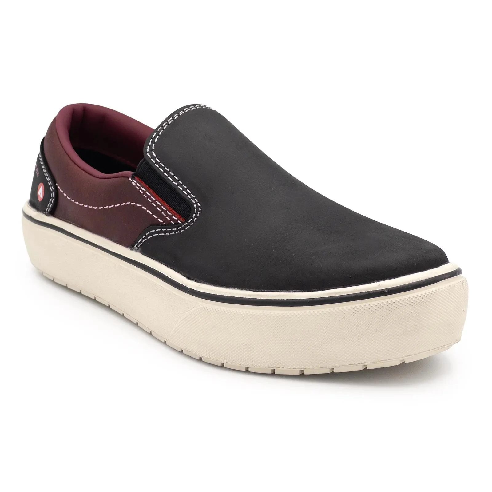 Venice Leather Slip-On Women’s Composite Toe Work Shoes – Black/Tawny Port - Image 2