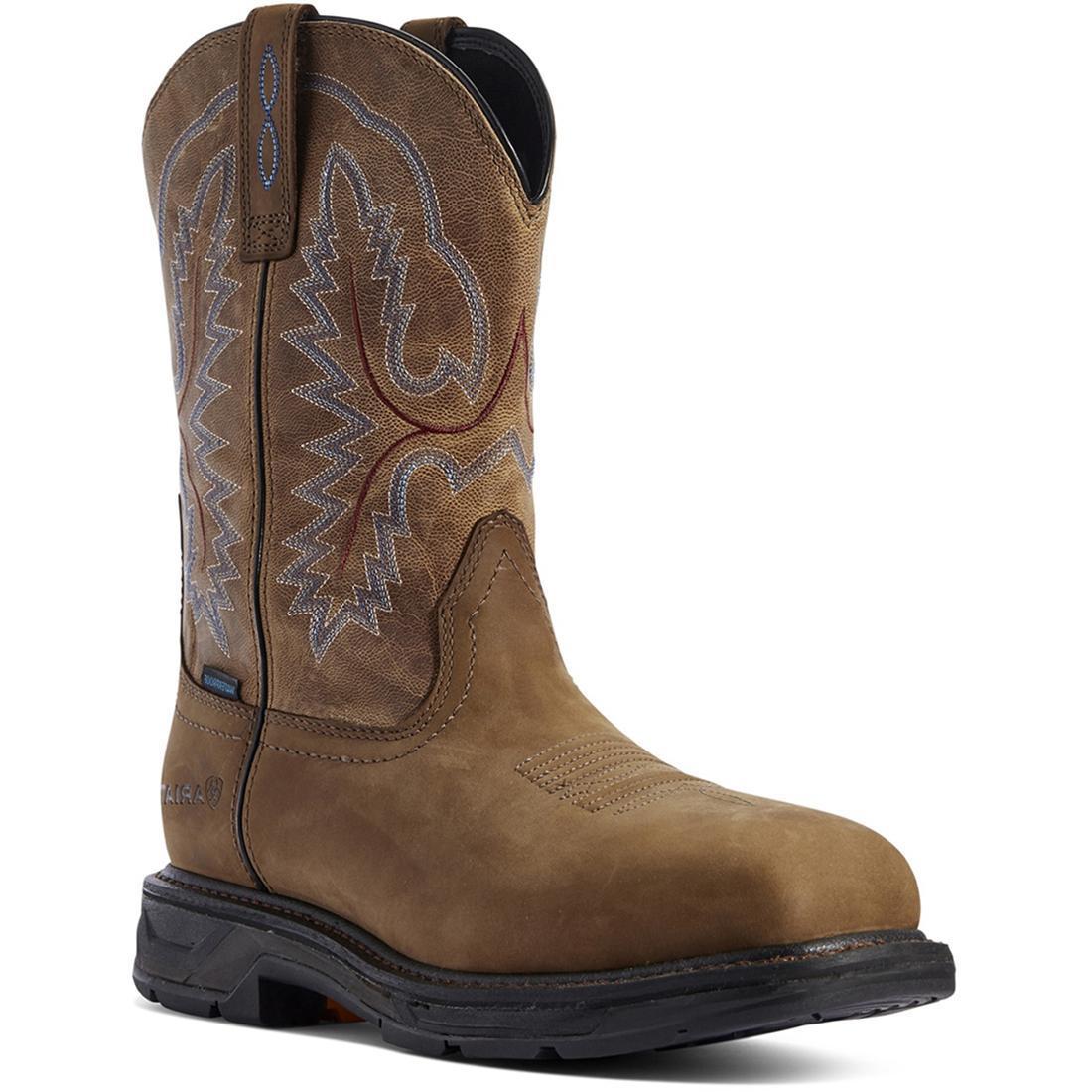 WorkHog XT Wide Square Toe Waterproof Work Boot Distressed Brown - Image 2