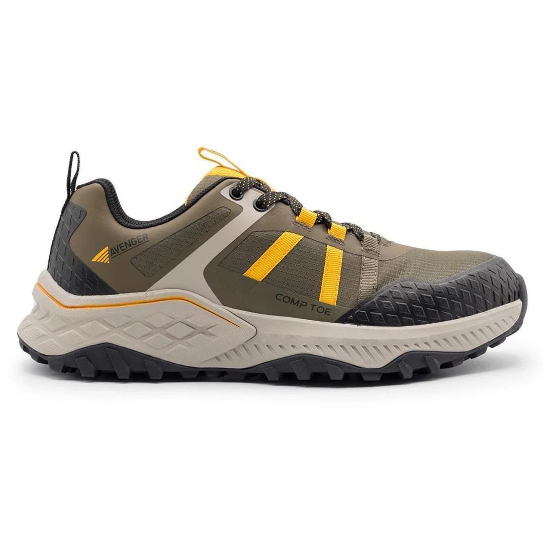 Aero Trail Composite Toe Work Shoes – Olive/Yellow