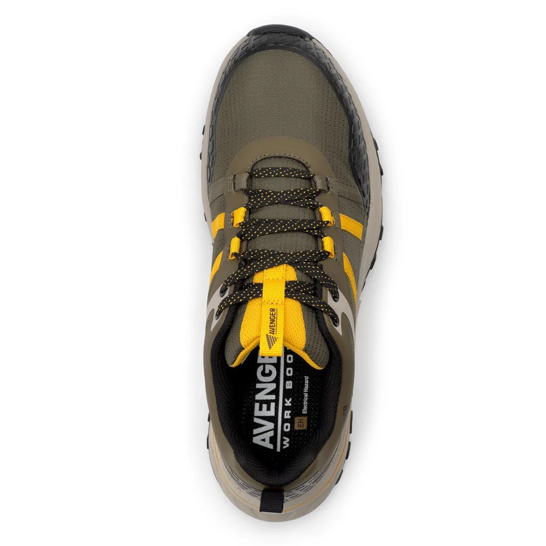 Aero Trail Composite Toe Work Shoes – Olive/Yellow - Image 7