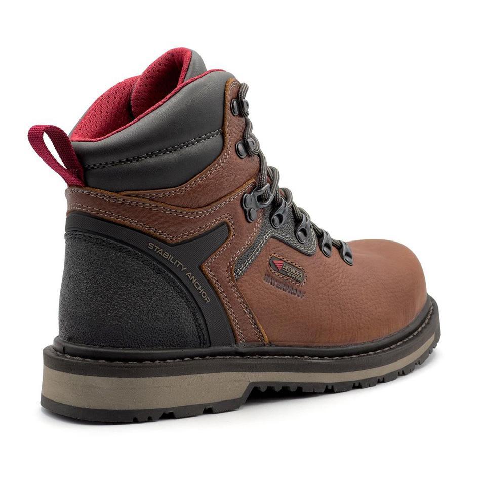 Blacksmith 6" Waterproof Aluminum Toe Work Boots – Med Brown - Image 5