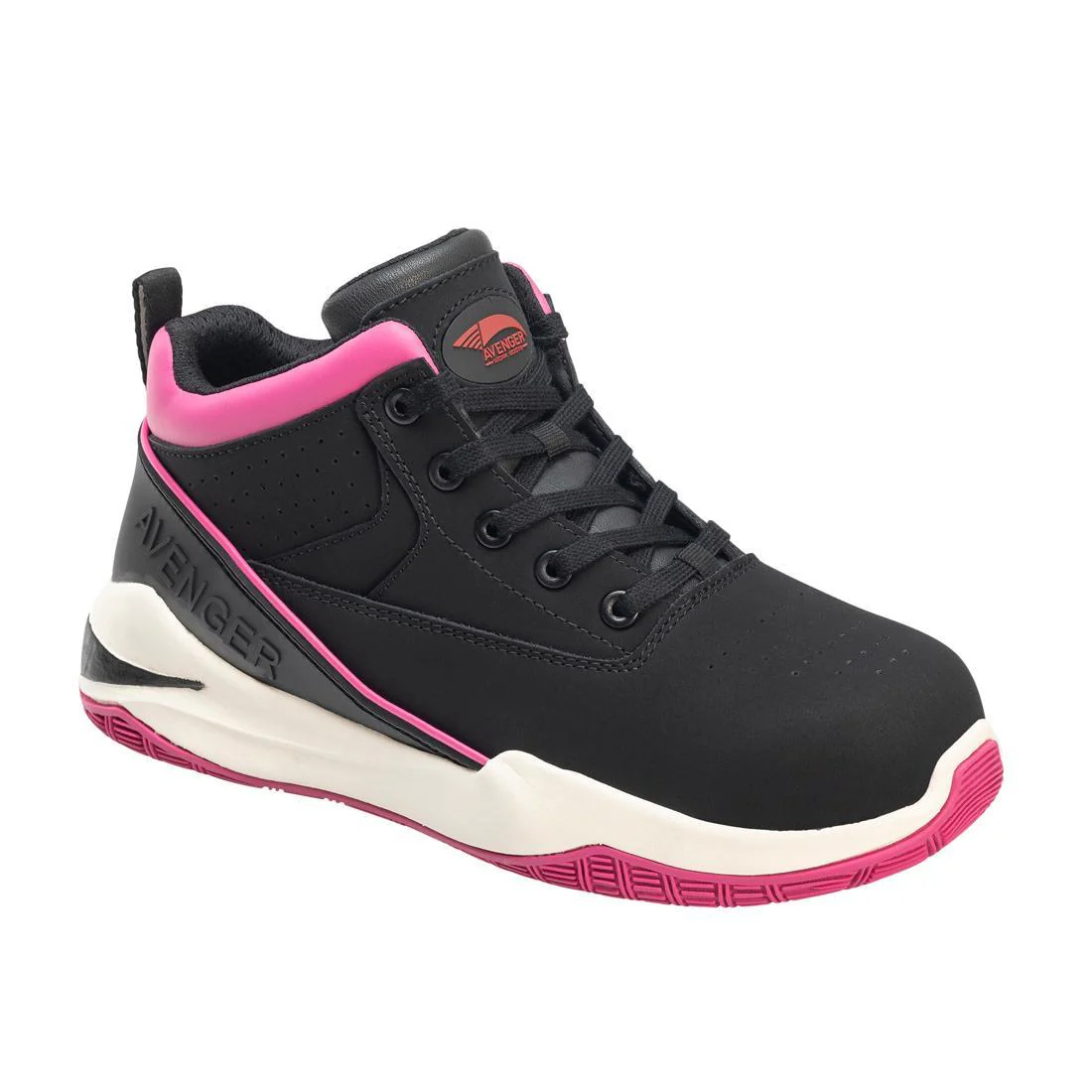 Reaction Women’s Aluminum Toe Work Boots – Black/Pink - Image 2