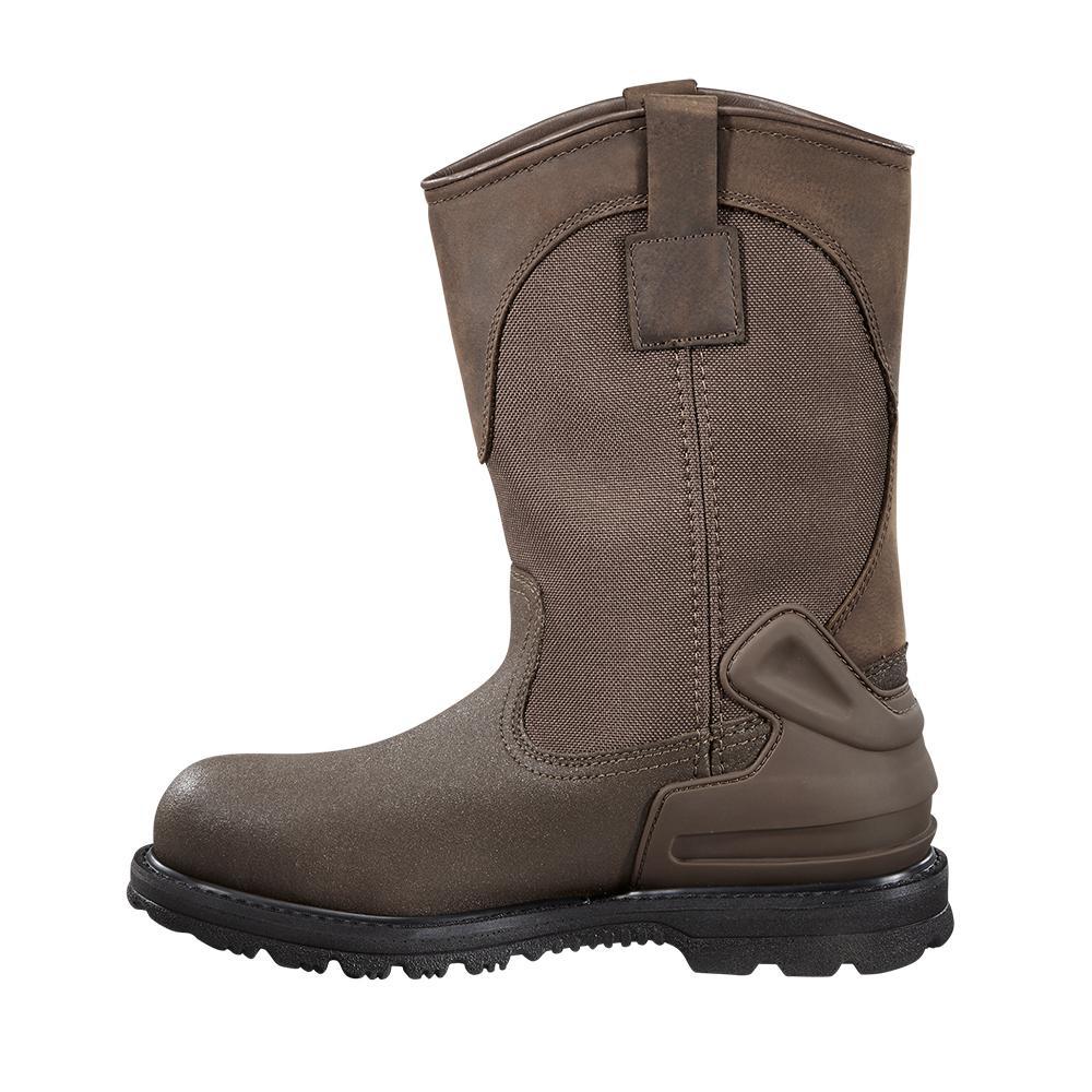 11" Heritage Steel-Toe Waterproof Wellington Pull-On Work Boot Dark Brown - Image 6