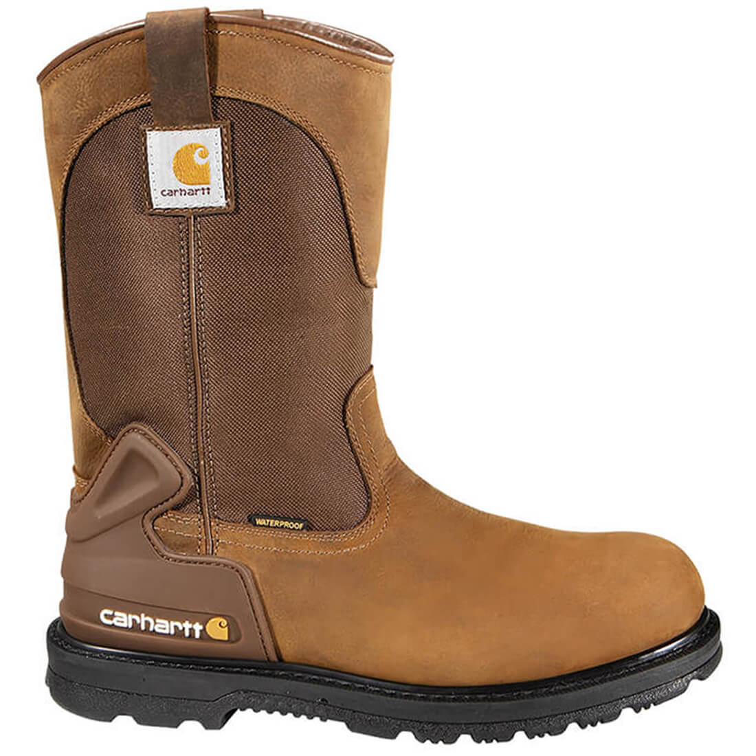 11" Heritage Steel-Toe Waterproof Wellington Pull On Work Boot Brown