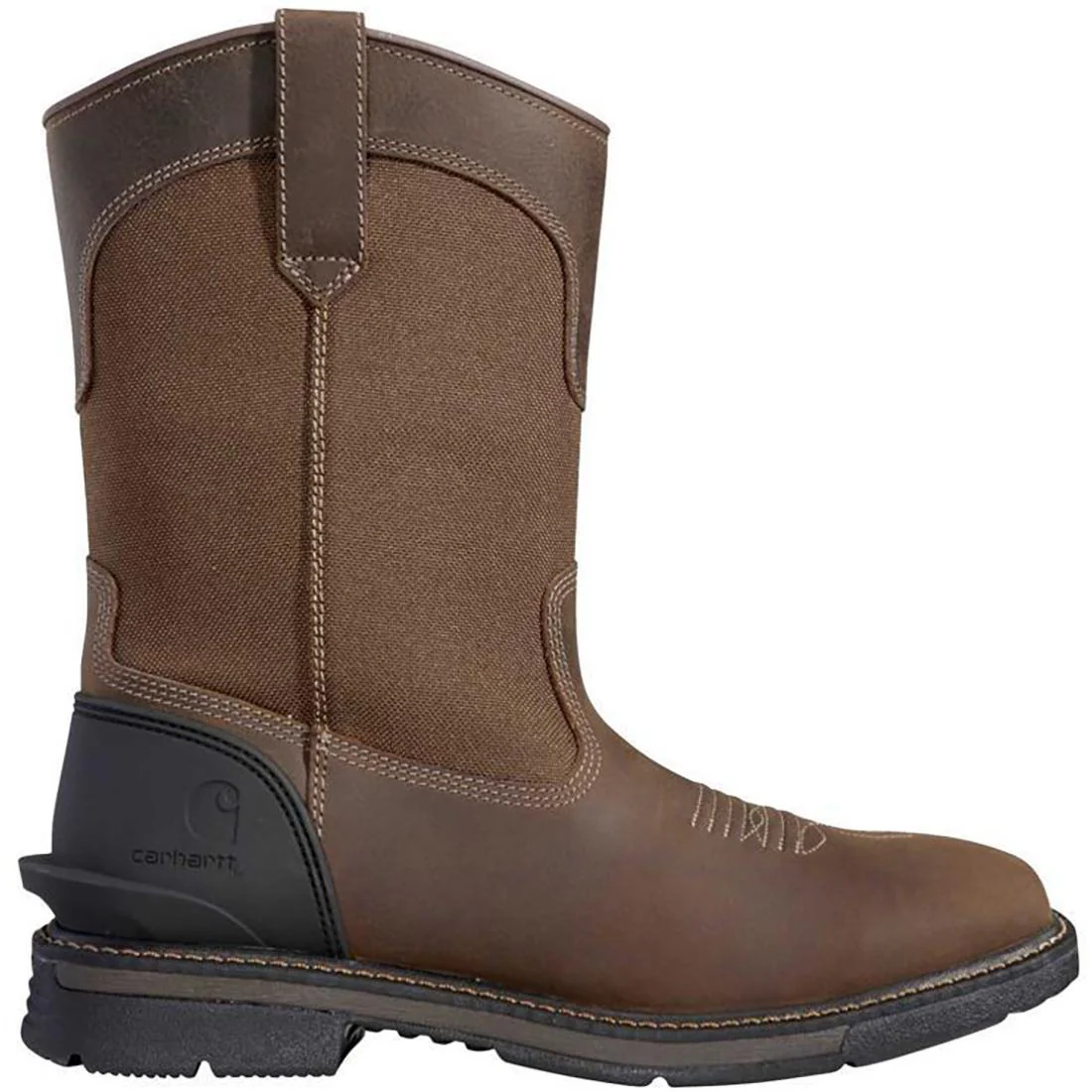11" Montana Steel-Toe Water Resistant Square Toe Wellington Pull-On Work Boot Brown