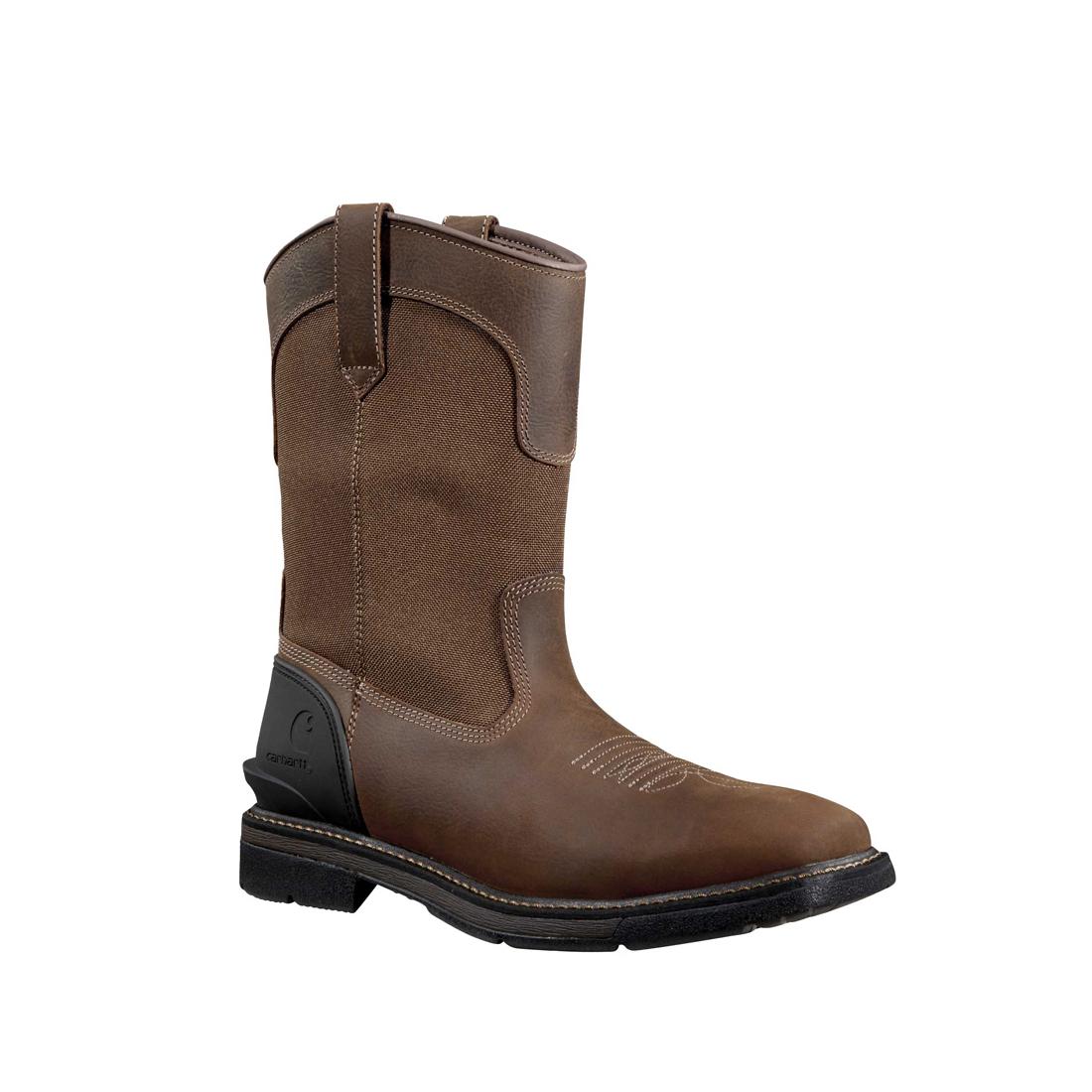 11" Montana Steel-Toe Water Resistant Square Toe Wellington Pull-On Work Boot Brown - Image 2