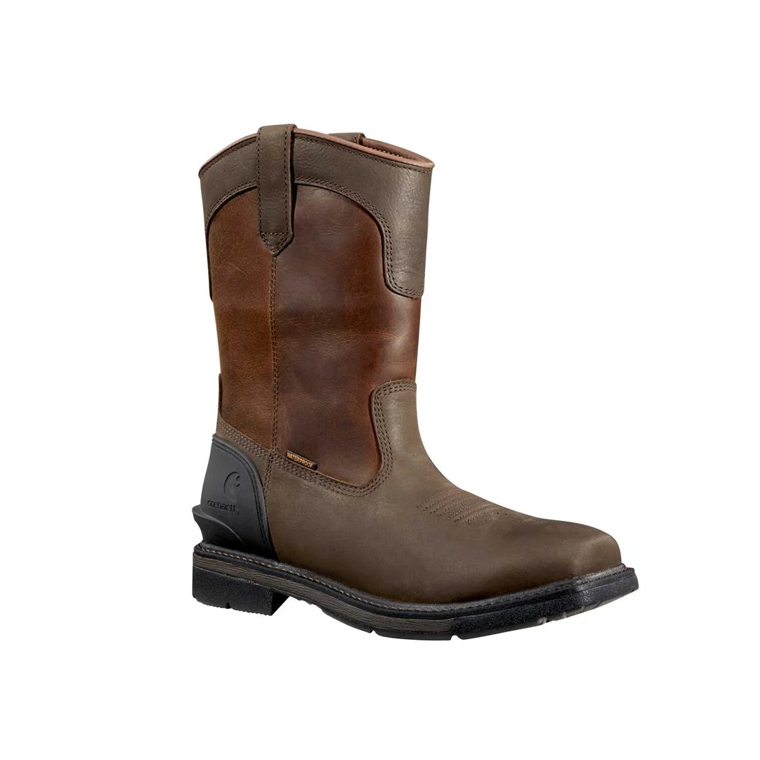 11" Montana Steel-Toe Waterproof Square Toe Wellington Pull-On Work Boot Dark Red Brown - Image 2