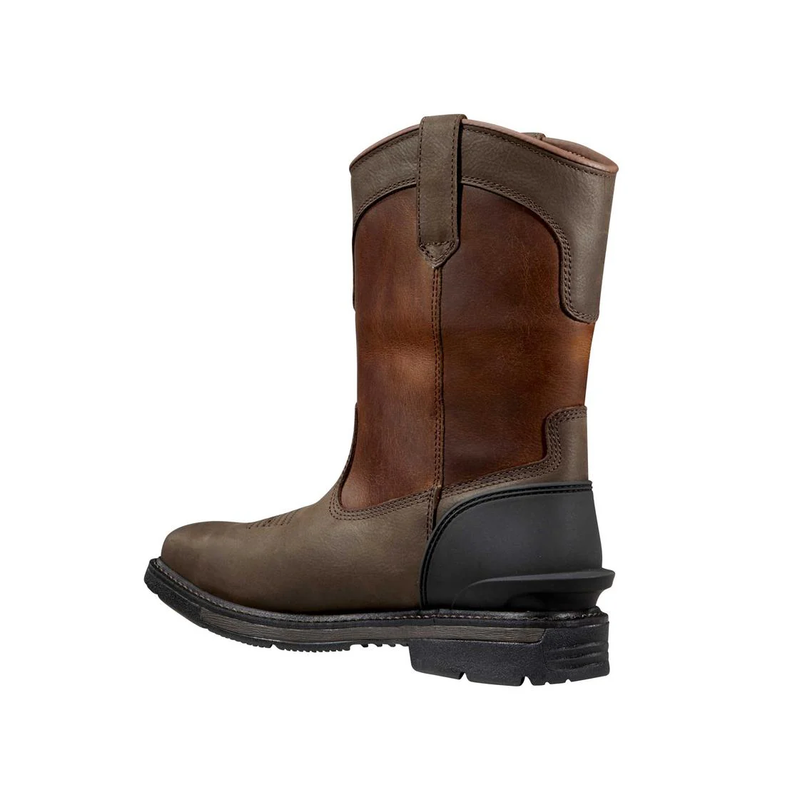 11" Montana Steel-Toe Waterproof Square Toe Wellington Pull-On Work Boot Dark Red Brown - Image 5