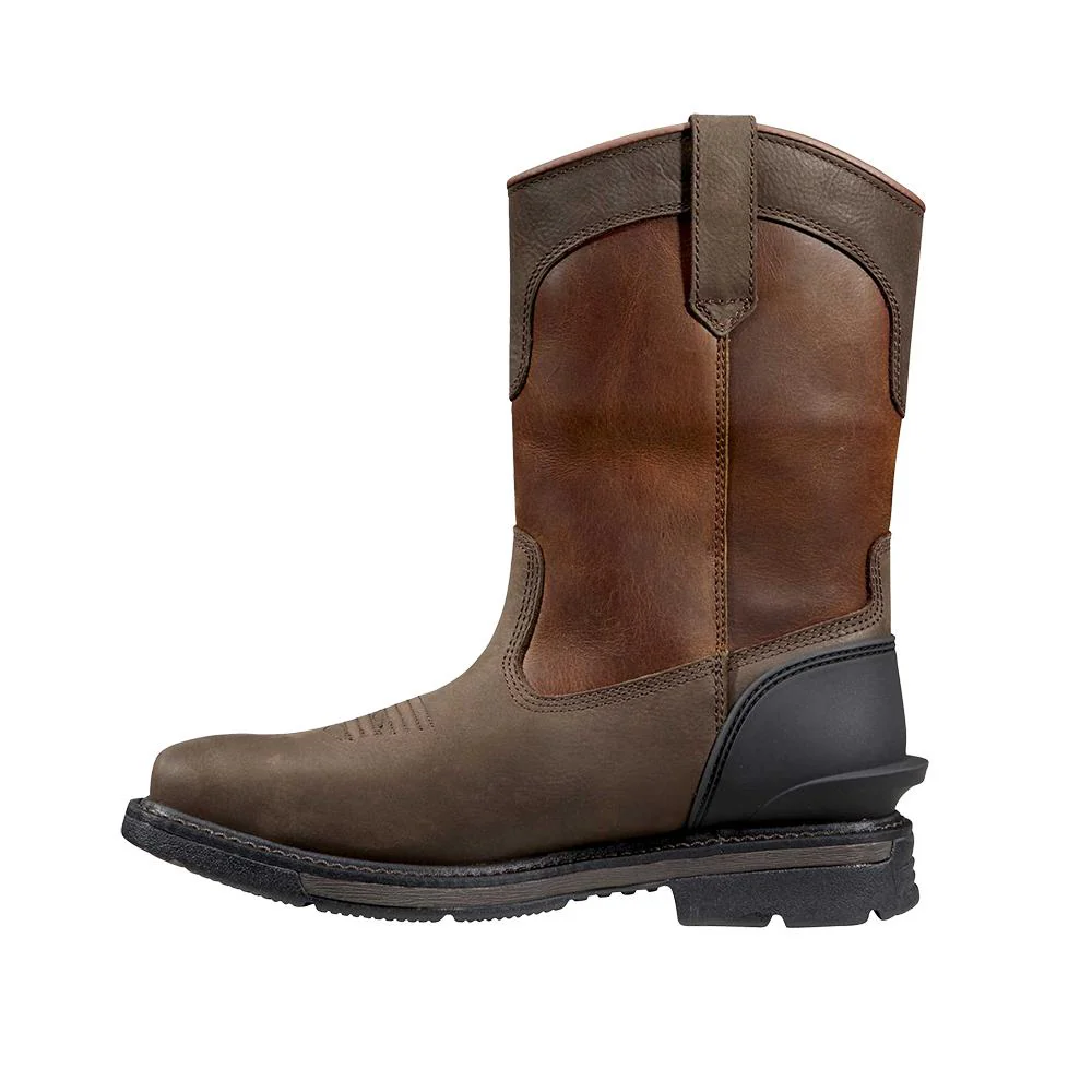 11" Montana Steel-Toe Waterproof Square Toe Wellington Pull-On Work Boot Dark Red Brown - Image 6
