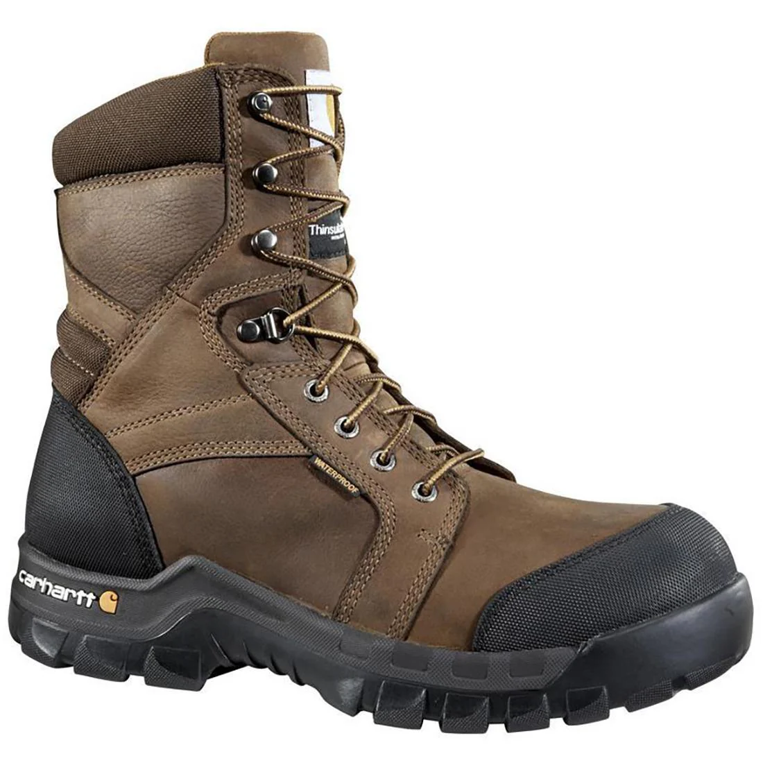 8" Rugged Flex Waterproof Insulated Composite Toe Work Boot Brown