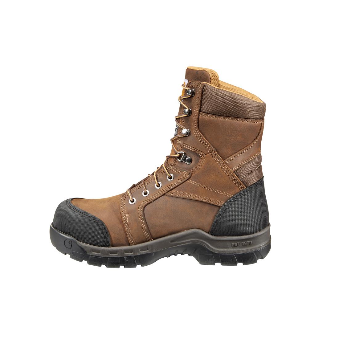 8" Rugged Flex Waterproof Insulated Composite Toe Work Boot Brown - Image 5