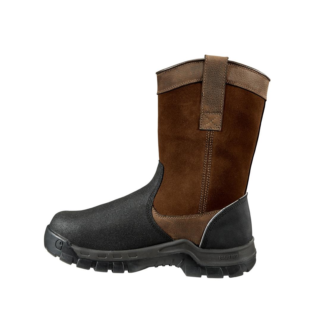 11" Rugged Flex Composite-Toe Waterproof MetGuard Wellington Pull On Work Boot Brown/Black - Image 6