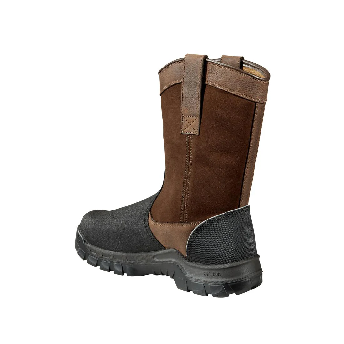 11" Rugged Flex Composite-Toe Waterproof MetGuard Wellington Pull On Work Boot Brown/Black - Image 7