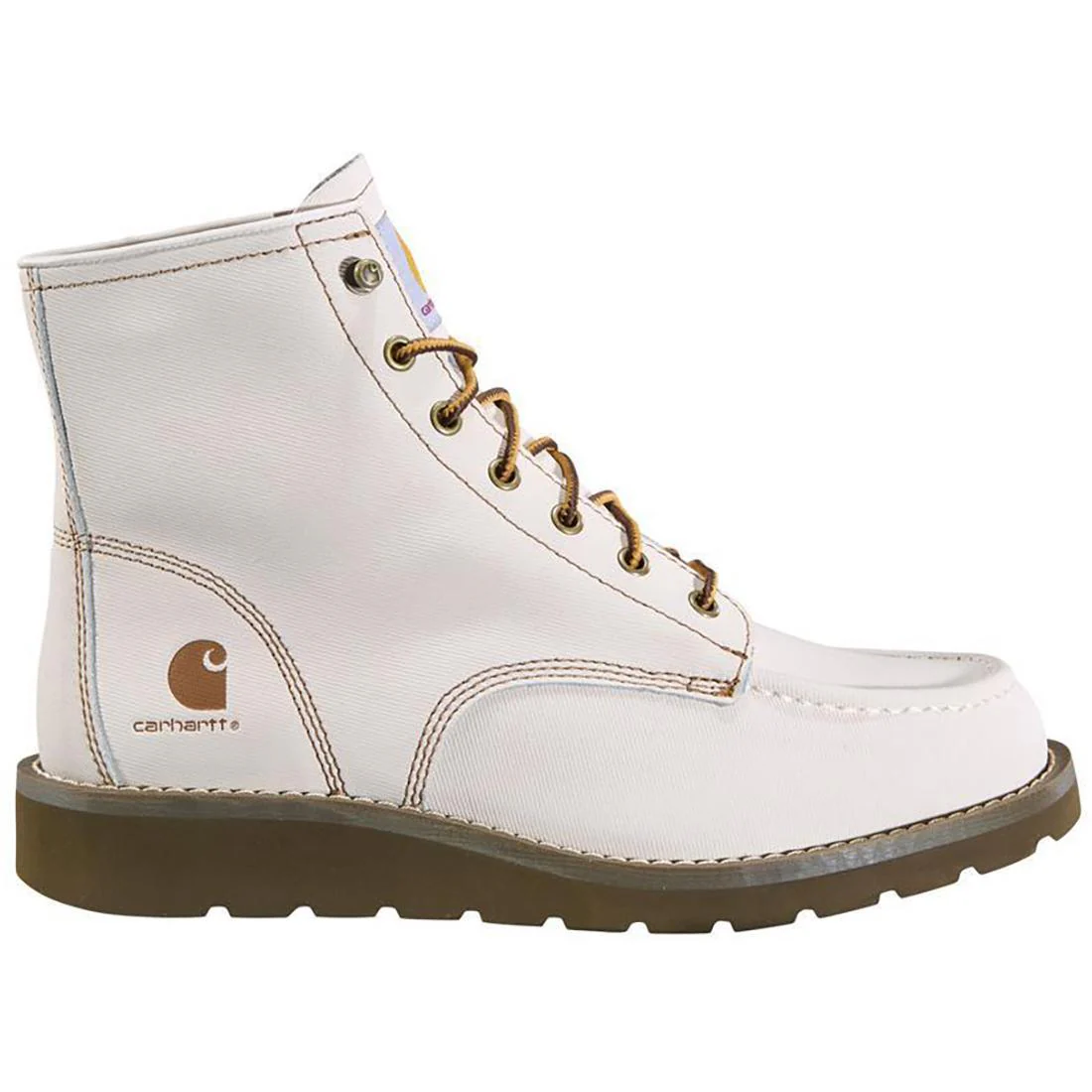 6" Wedge Unlined Natural Soft-Toe Boot Off White