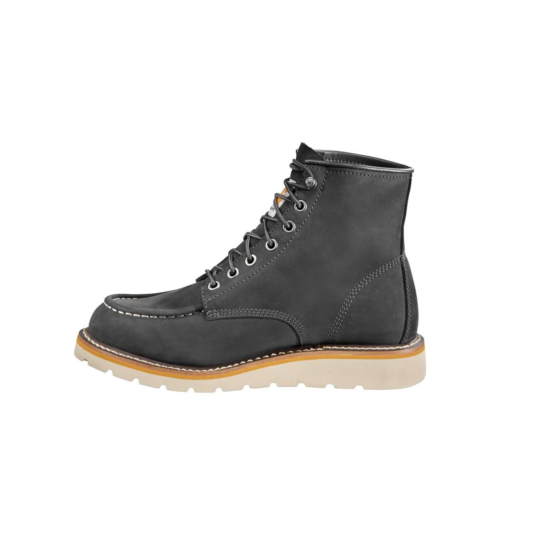 6" Women's Moc Toe Wedge Soft Toe Boot Dark Grey - Image 6