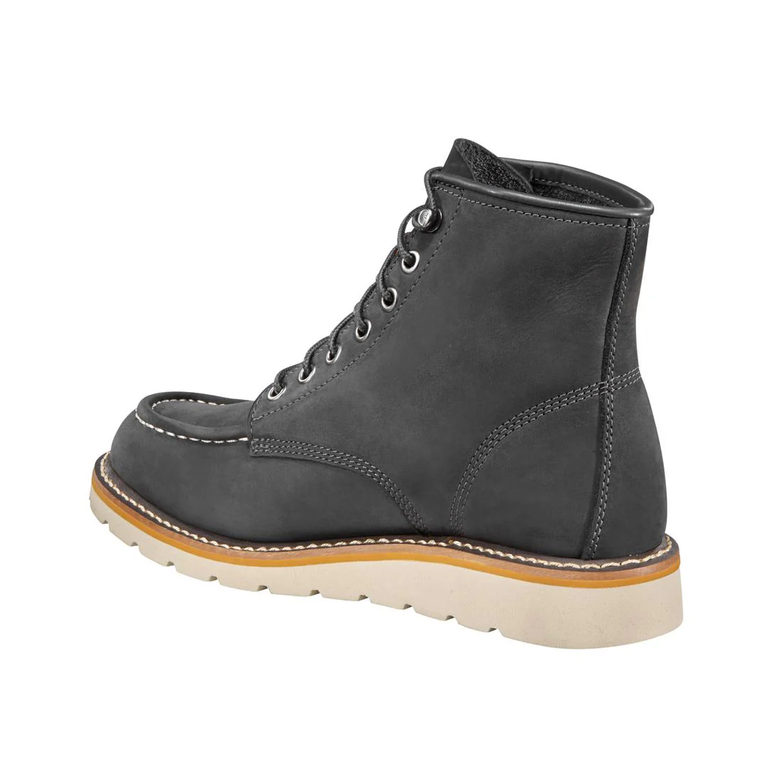 6" Women's Moc Toe Wedge Soft Toe Boot Dark Grey - Image 7