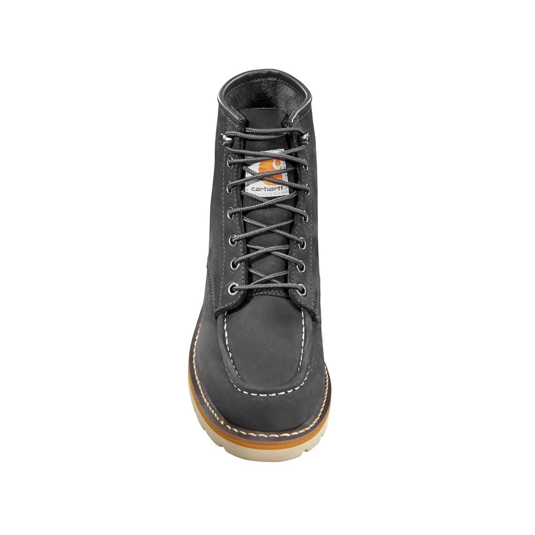 6" Women's Moc Toe Wedge Soft Toe Boot Dark Grey - Image 8