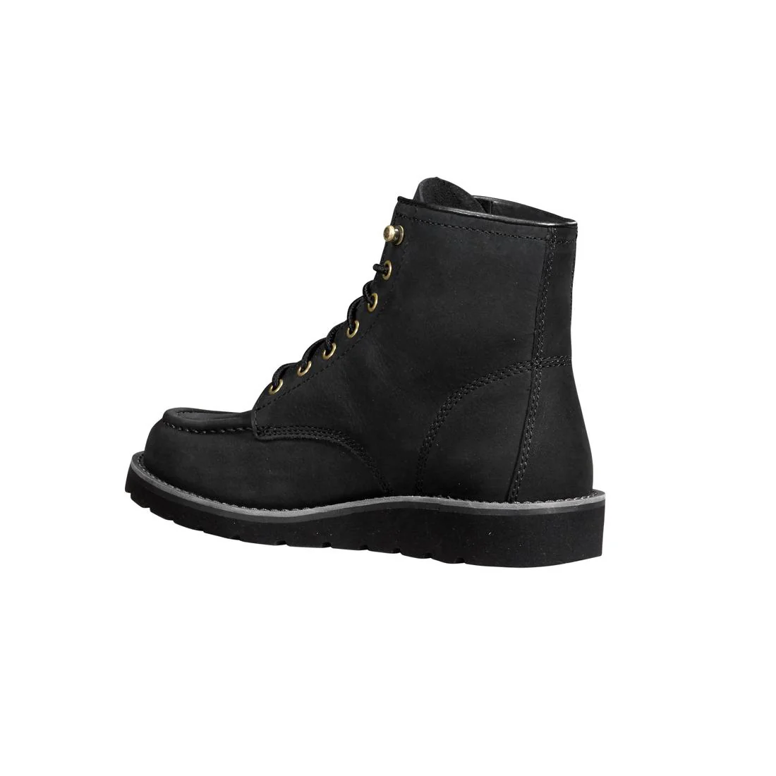 6" Women's Moc Toe Wedge Soft Toe Boot Black Nubuck FW6141-W - Image 7