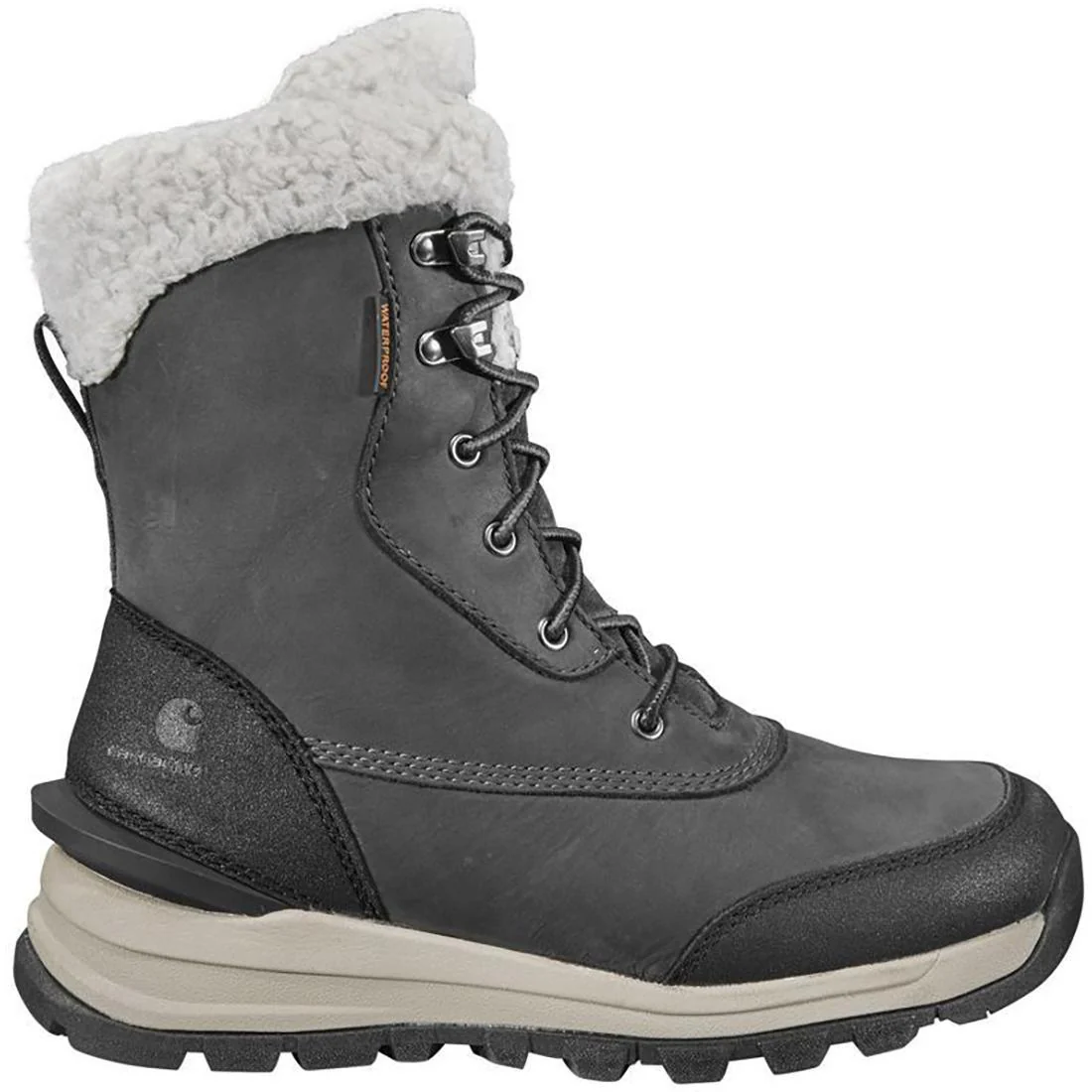 8" Women's Pellston Waterproof Insulated Winter Soft Toe Boot Dark Grey
