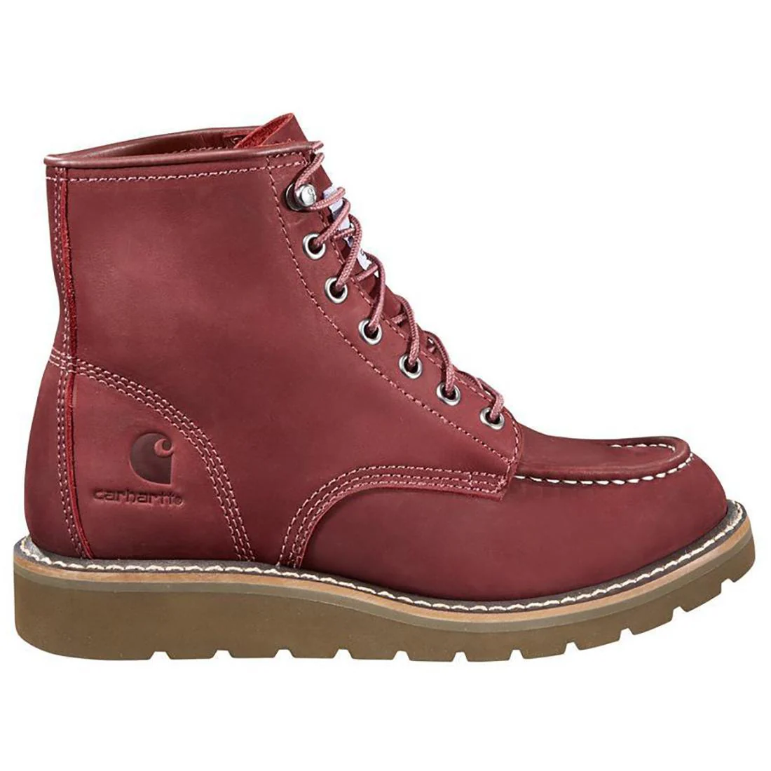 6" Women's Wedge Unlined Soft-Toe Boot Burgundy
