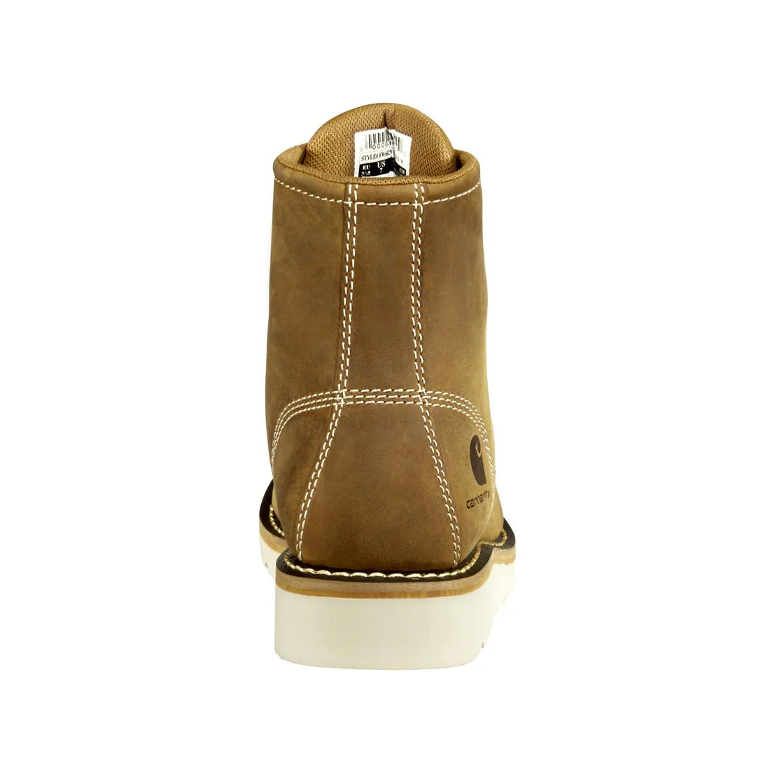 6" Women's Waterproof Moc Wedge Steel Toe Work Boot Light Brown - Image 5