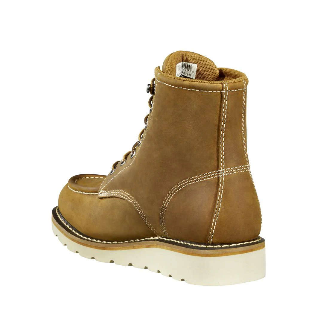 6" Women's Waterproof Moc Wedge Steel Toe Work Boot Light Brown - Image 7