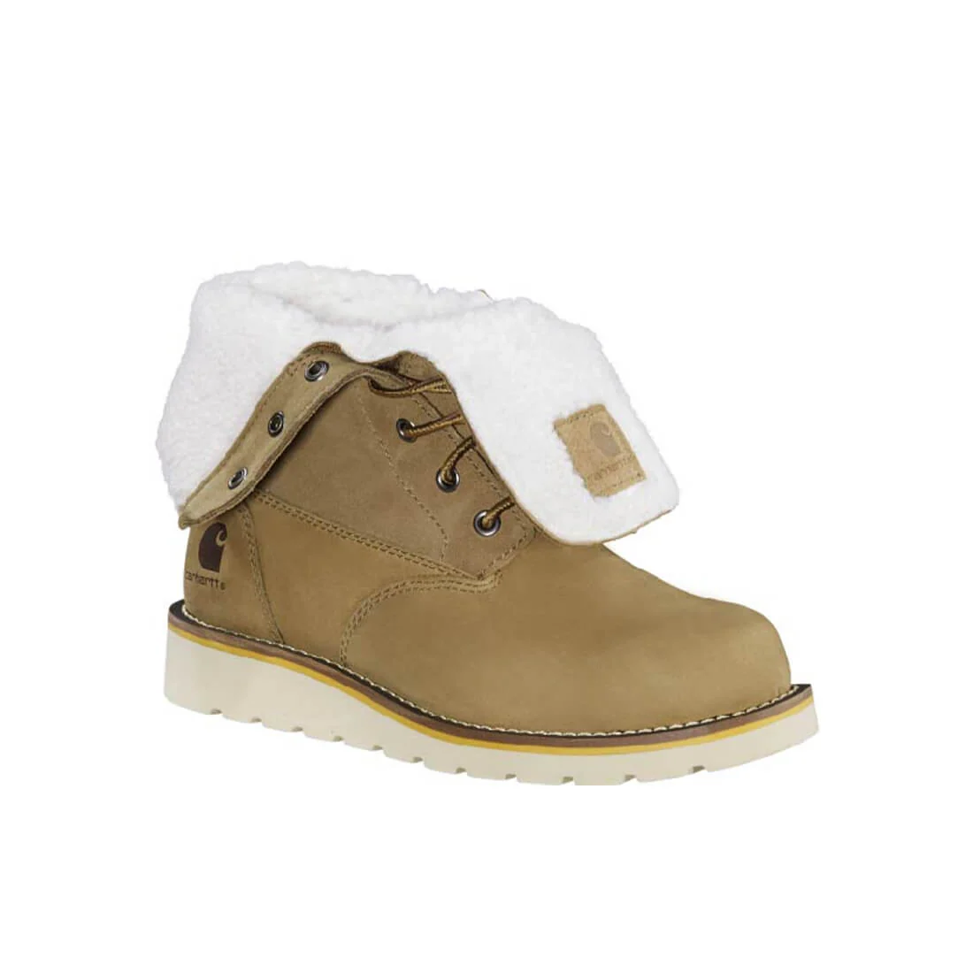 8" Women's Waterproof Sherpa Lined Fold Down Winter Wedge Soft Toe Boot Coyote - Image 10