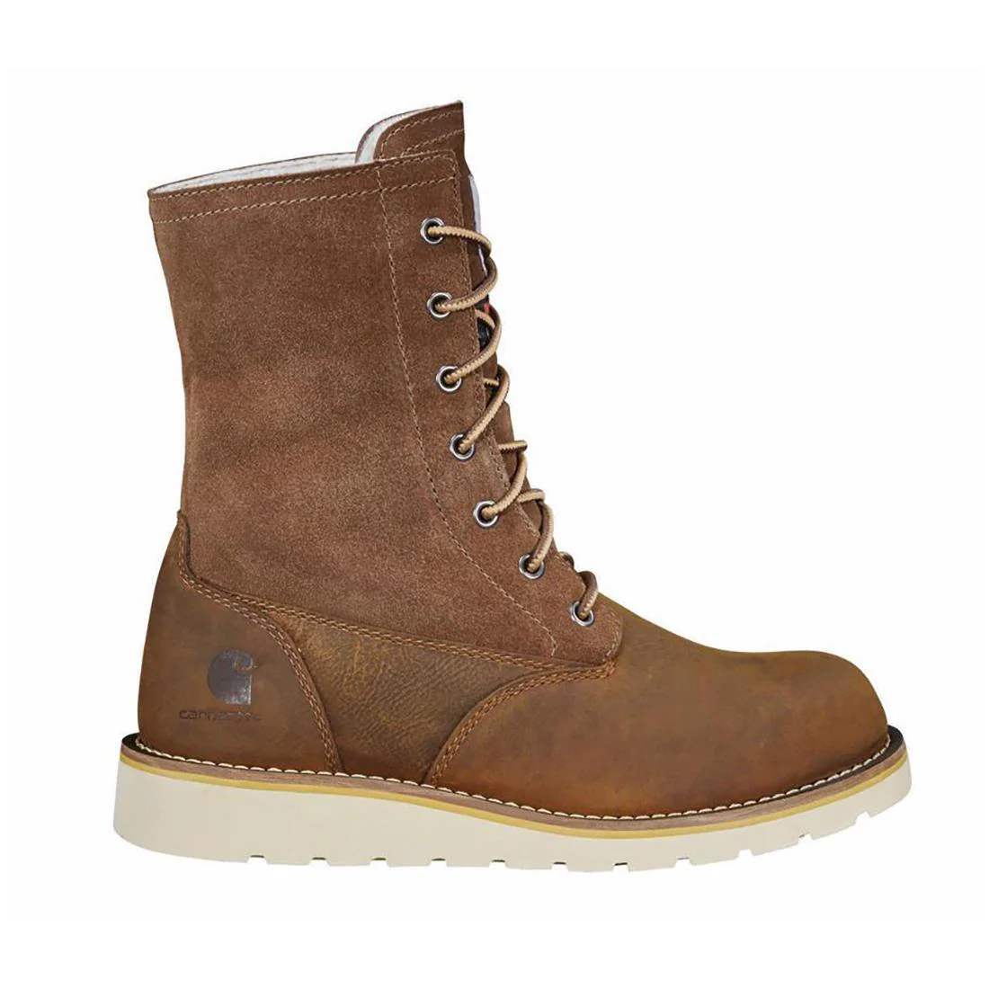 8" Women's Waterproof Sherpa Lined Fold Down Winter Wedge Soft Toe Boot Brown