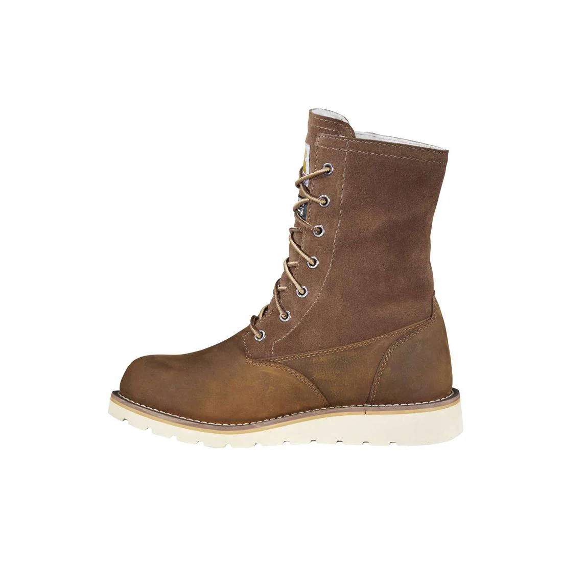 8" Women's Waterproof Sherpa Lined Fold Down Winter Wedge Soft Toe Boot Brown - Image 5
