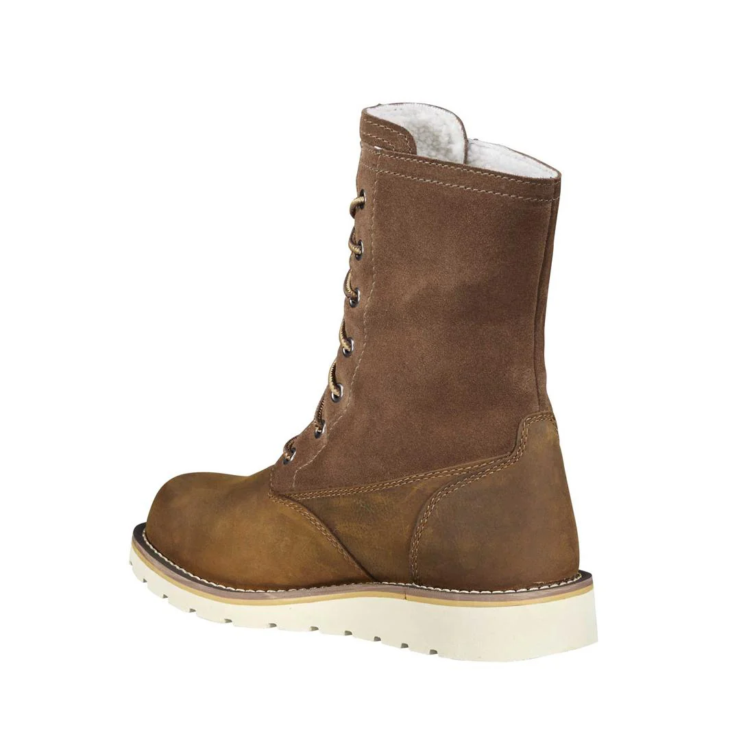 8" Women's Waterproof Sherpa Lined Fold Down Winter Wedge Soft Toe Boot Brown - Image 6