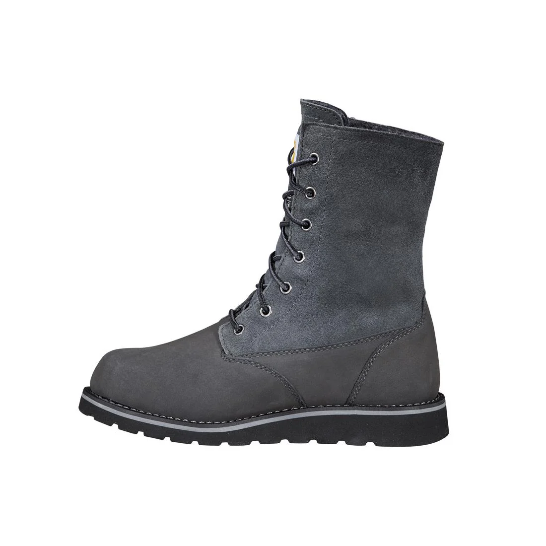 8" Women's Waterproof Sherpa Lined Fold Down Winter Wedge Soft Toe Boot Dark Grey - Image 6