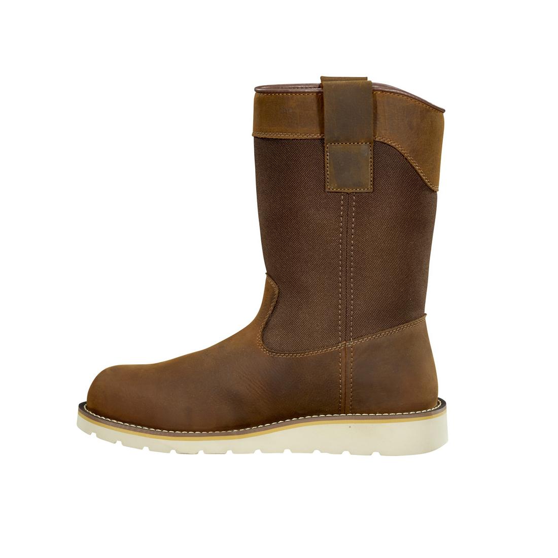 10" Women's Wellington Steel-Toe Waterproof Pull-On Wedge Work Boot Brown - Image 6
