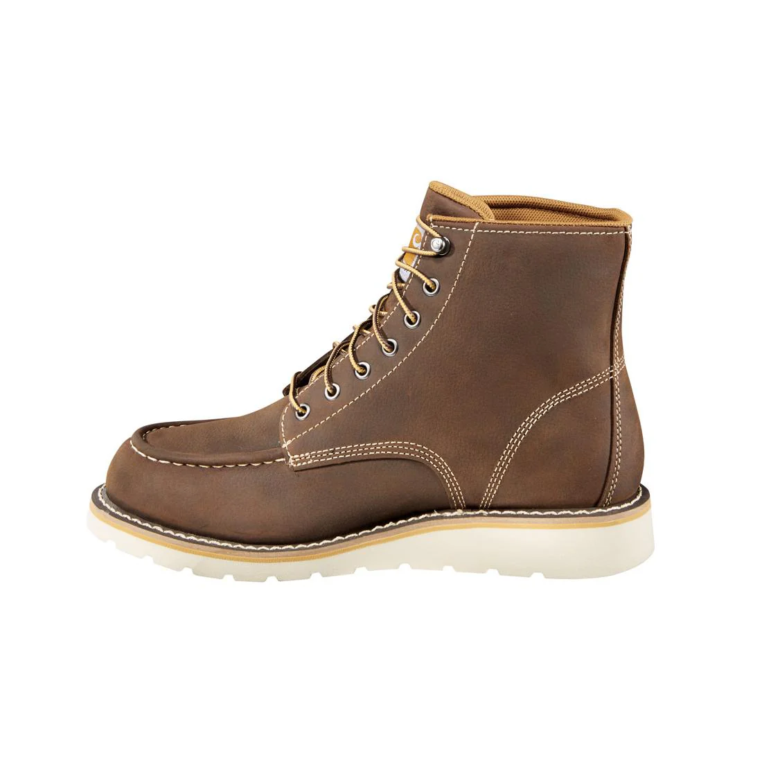 6" Waterproof Moc Wedge Steel Toe Work Boot Dark Brown - Image 5