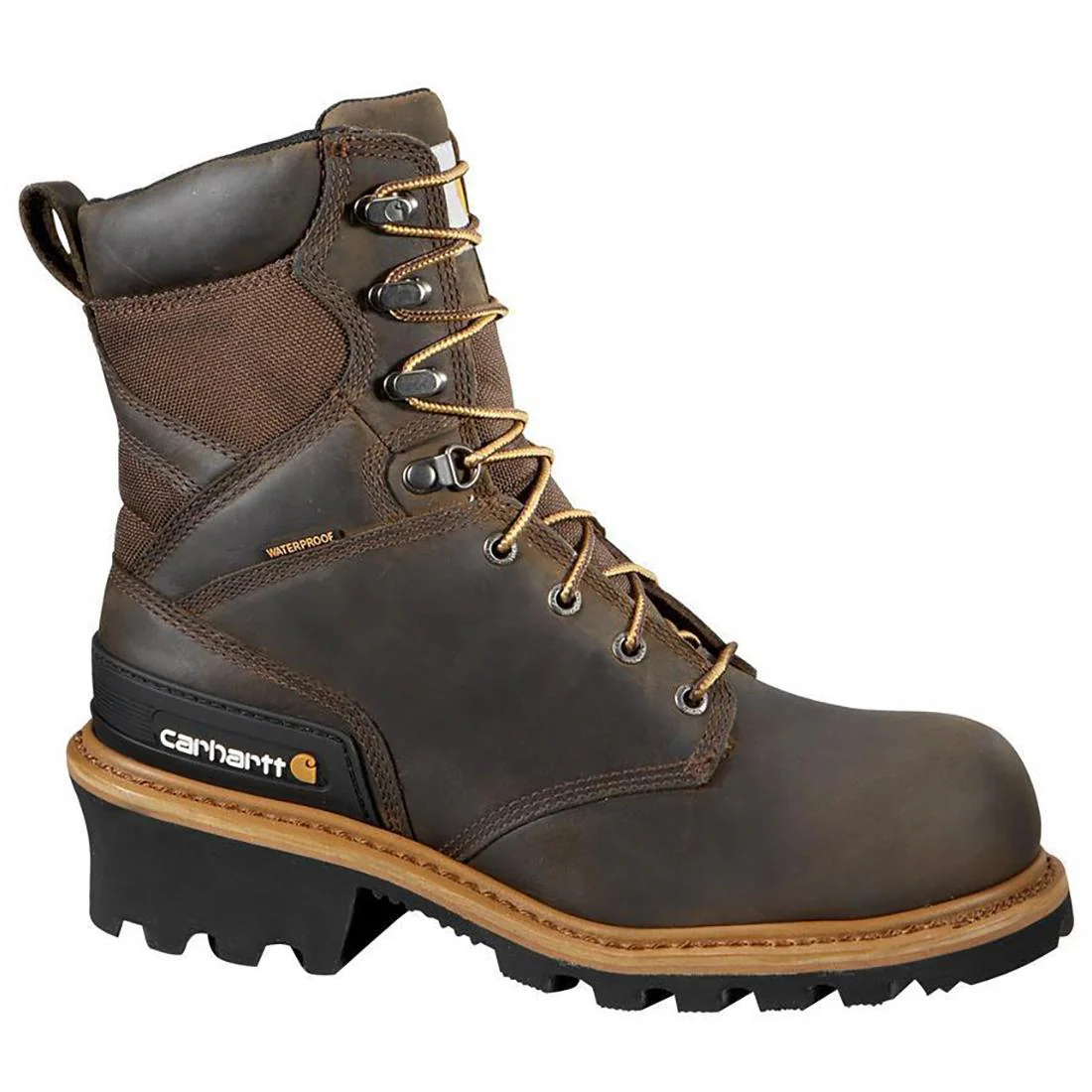 8" Waterproof Climbing Logger Composite Toe Work Boot Brown