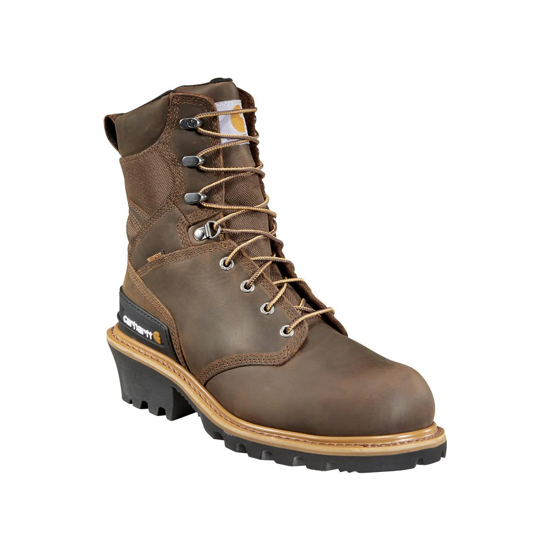 8" Waterproof Insulated Climbing Logger Composite Toe Work Boot Brown - Image 2