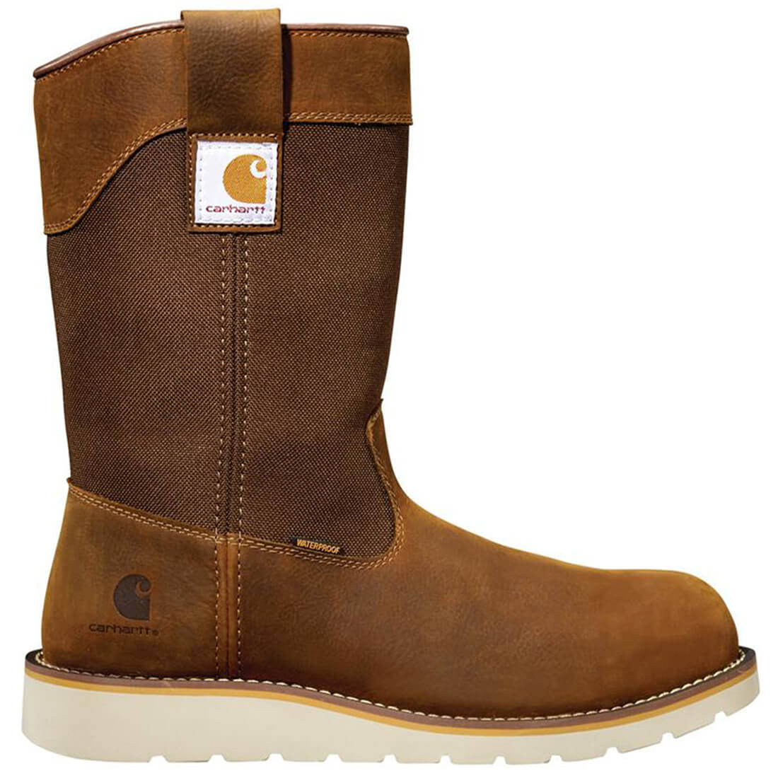 10" Wellington Wedge Steel-Toe Waterproof Pull-On Work Boot Brown