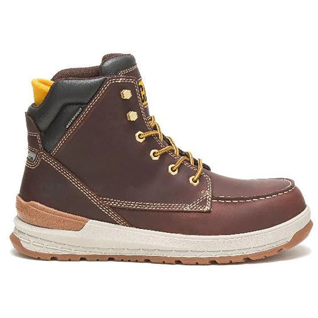 Impact Composite-Toe Waterproof Work Boot Red Brown