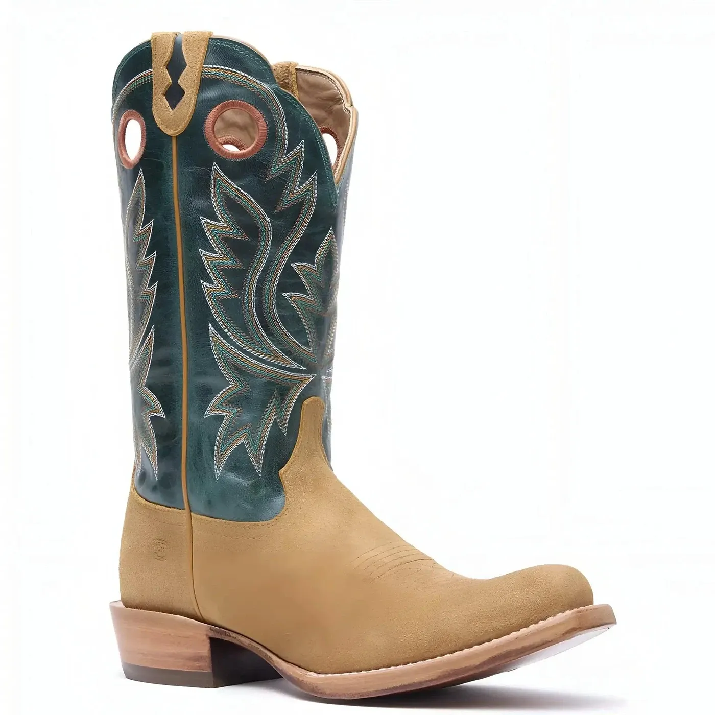 PRCA Roughout Western Boot Goldenrod And Deep Teal - Image 5